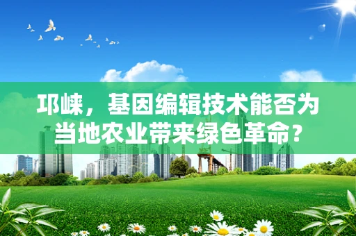 邛崃，基因编辑技术能否为当地农业带来绿色革命？