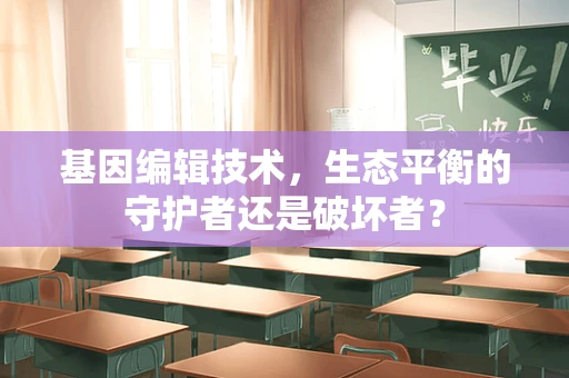 基因编辑技术，生态平衡的守护者还是破坏者？