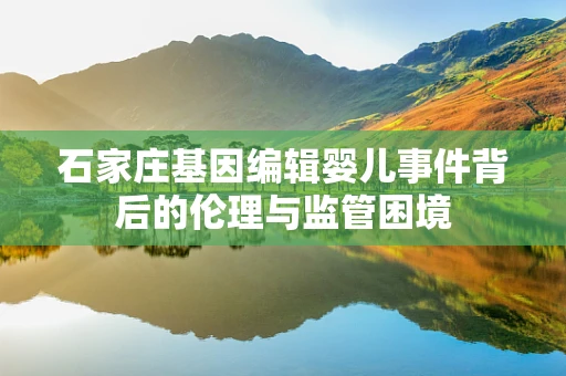 石家庄基因编辑婴儿事件背后的伦理与监管困境