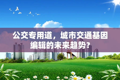 公交专用道，城市交通基因编辑的未来趋势？