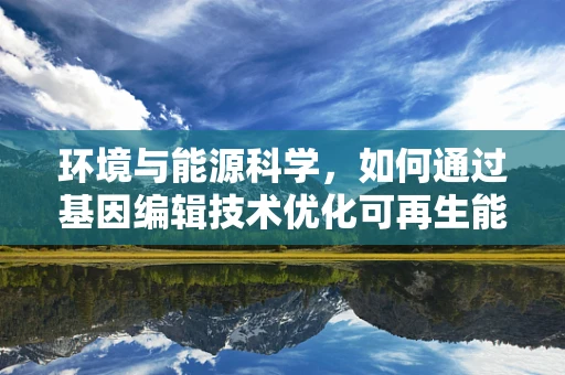 环境与能源科学，如何通过基因编辑技术优化可再生能源的利用？