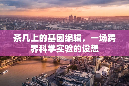 茶几上的基因编辑，一场跨界科学实验的设想