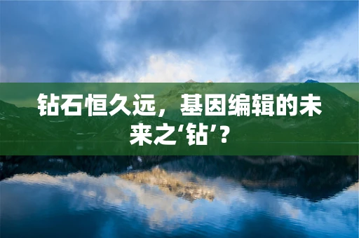 钻石恒久远，基因编辑的未来之‘钻’？
