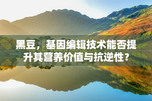 黑豆，基因编辑技术能否提升其营养价值与抗逆性？