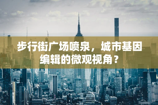 步行街广场喷泉，城市基因编辑的微观视角？