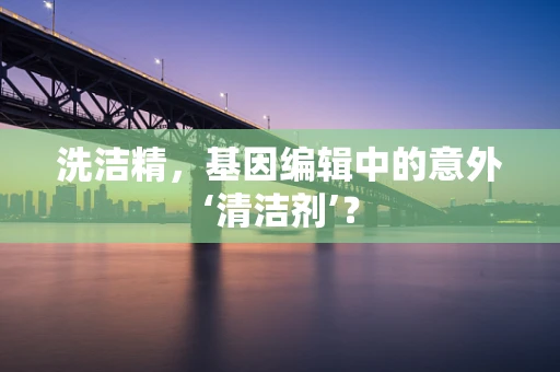 洗洁精，基因编辑中的意外‘清洁剂’？
