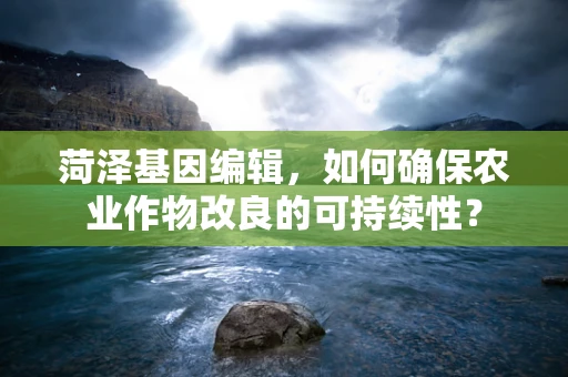 菏泽基因编辑，如何确保农业作物改良的可持续性？