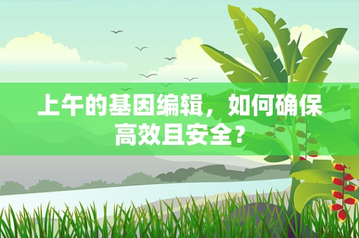 上午的基因编辑，如何确保高效且安全？