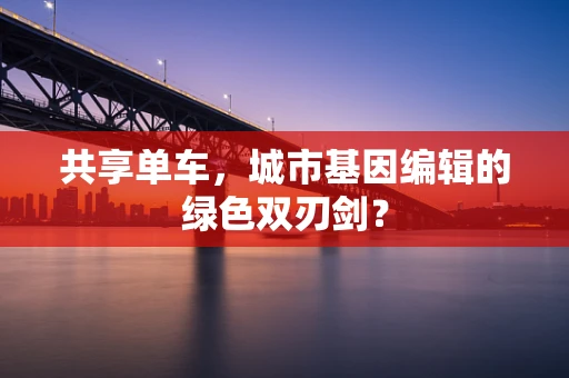 共享单车，城市基因编辑的绿色双刃剑？