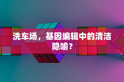洗车场，基因编辑中的清洁隐喻？