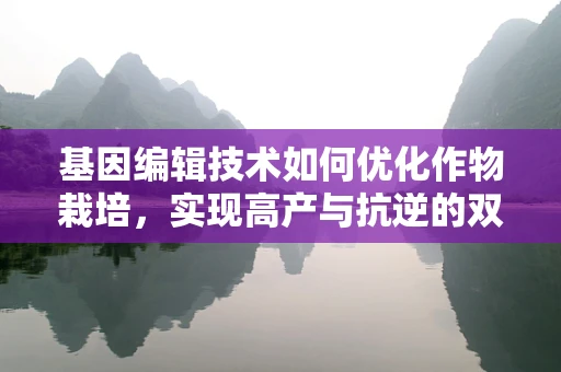 基因编辑技术如何优化作物栽培，实现高产与抗逆的双重目标？