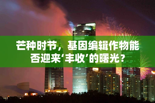 芒种时节，基因编辑作物能否迎来‘丰收’的曙光？